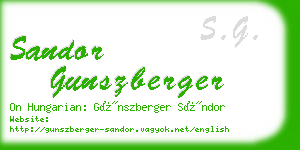 sandor gunszberger business card